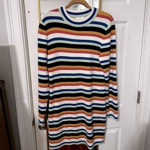 Striped knit sweater dress